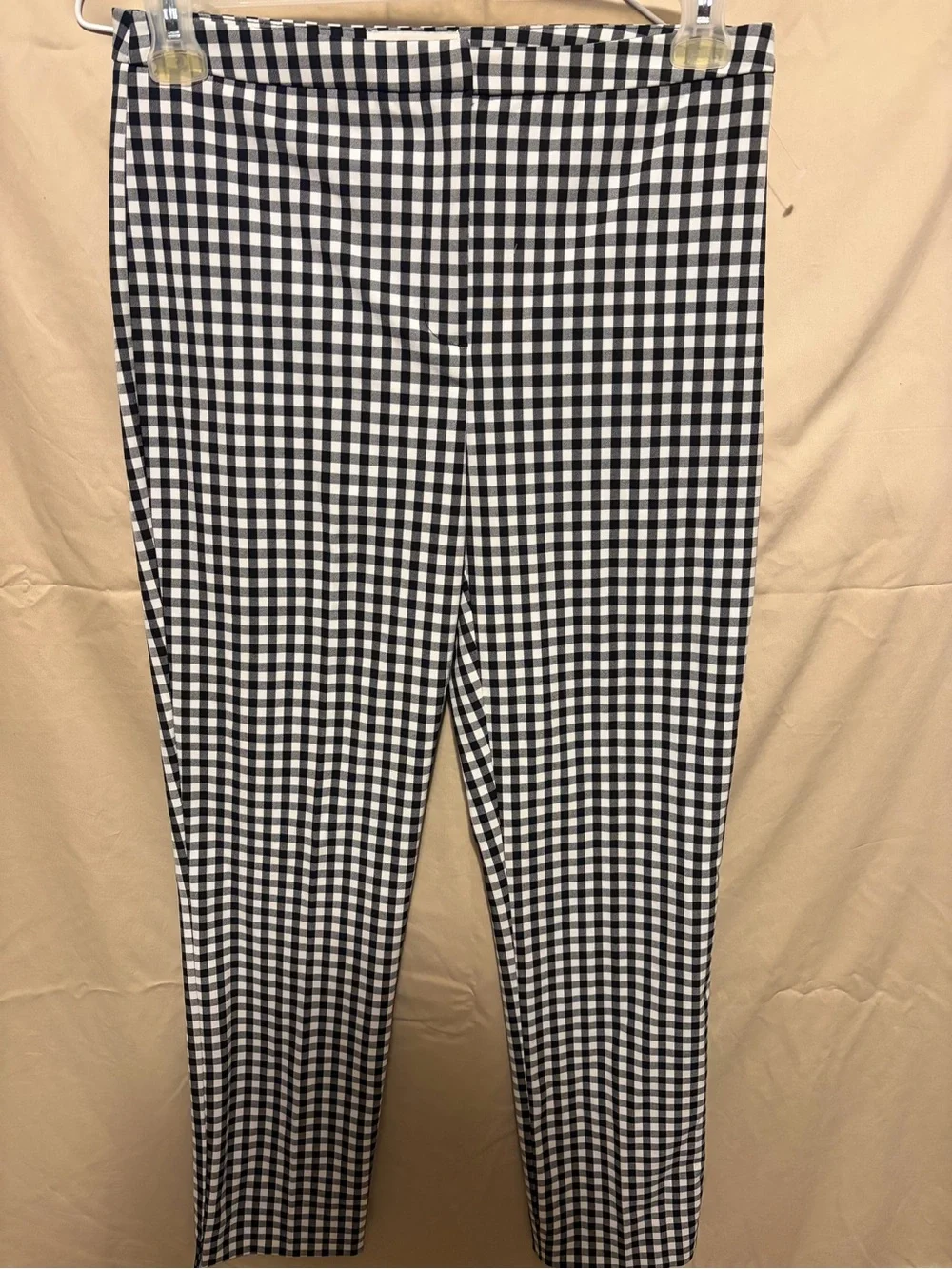 Calypso St. Barth Black & White Gingham Straight-Leg Pants